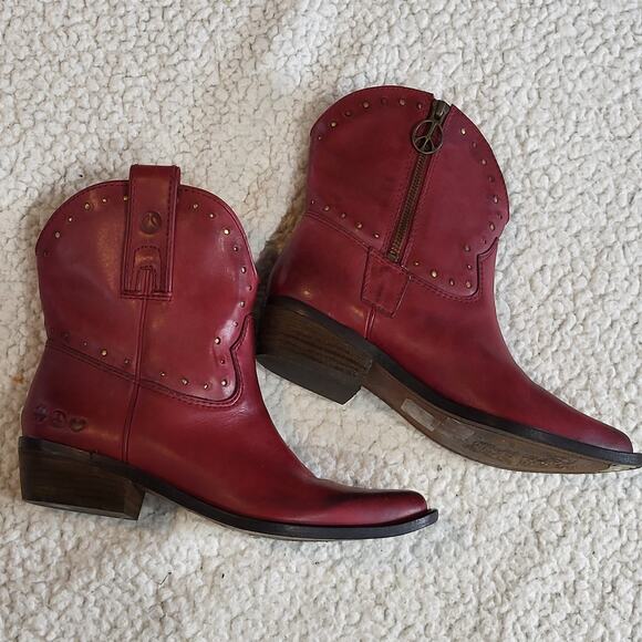 Lucky Brand Limited Edition Chantel X Maroon Bootie 6 - Picture 3 of 6